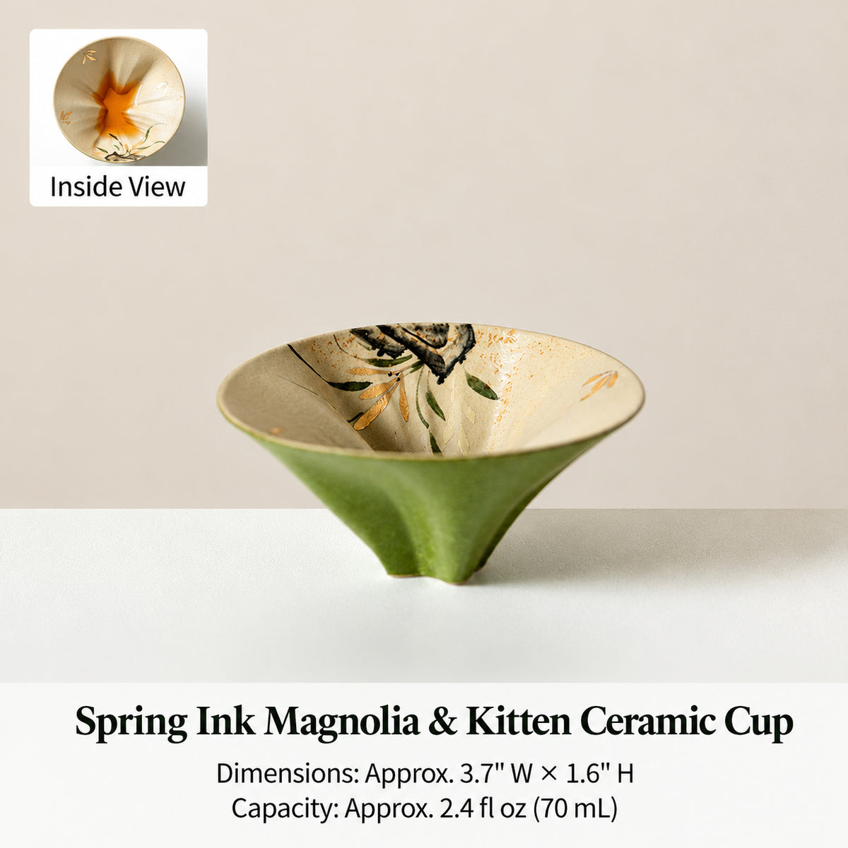 Artisan Ceramic Peekaboo Cat Cup