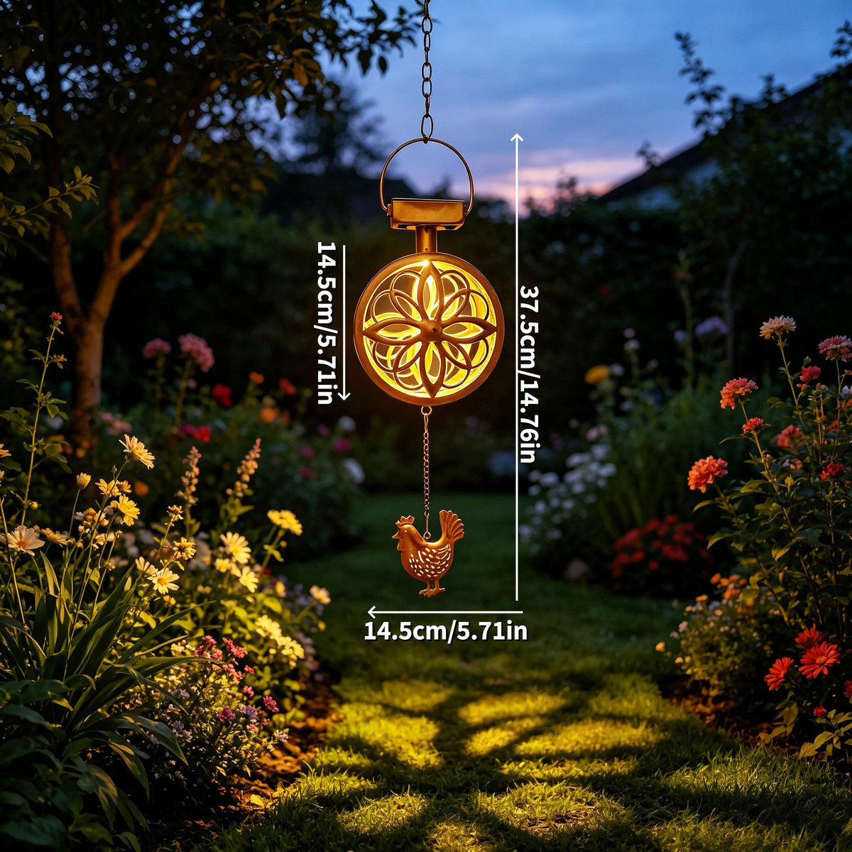Solar Floral Wind Chime Lantern