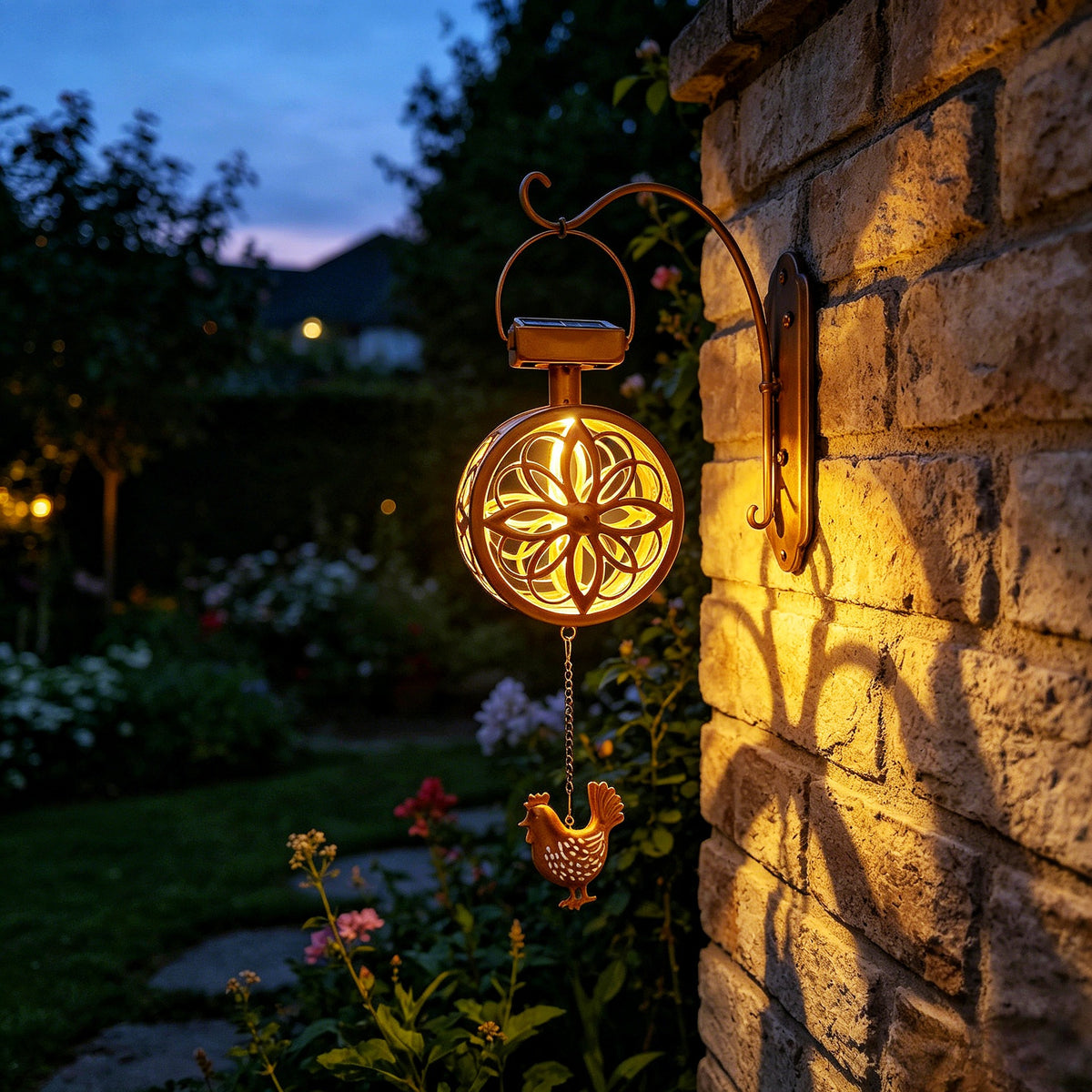 Solar Floral Wind Chime Lantern