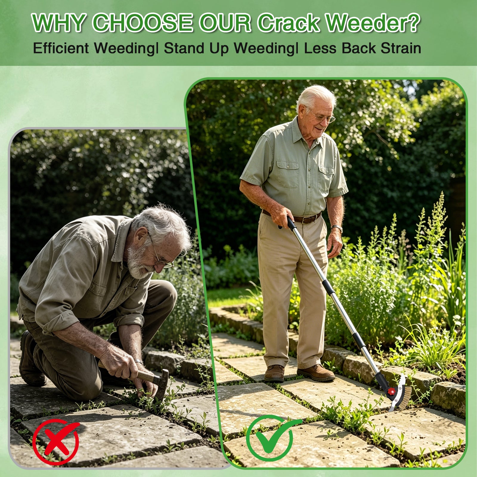 Efficient weeding stand up weeding less back strain