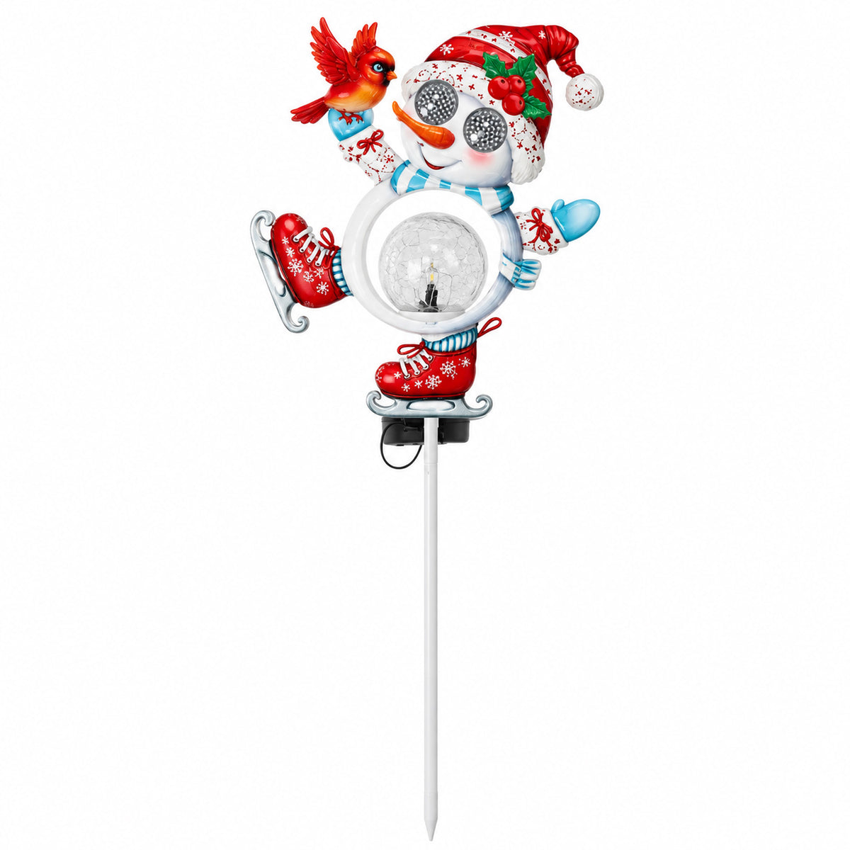 Blinking Snowman Solar Christmas Yard Stake Light