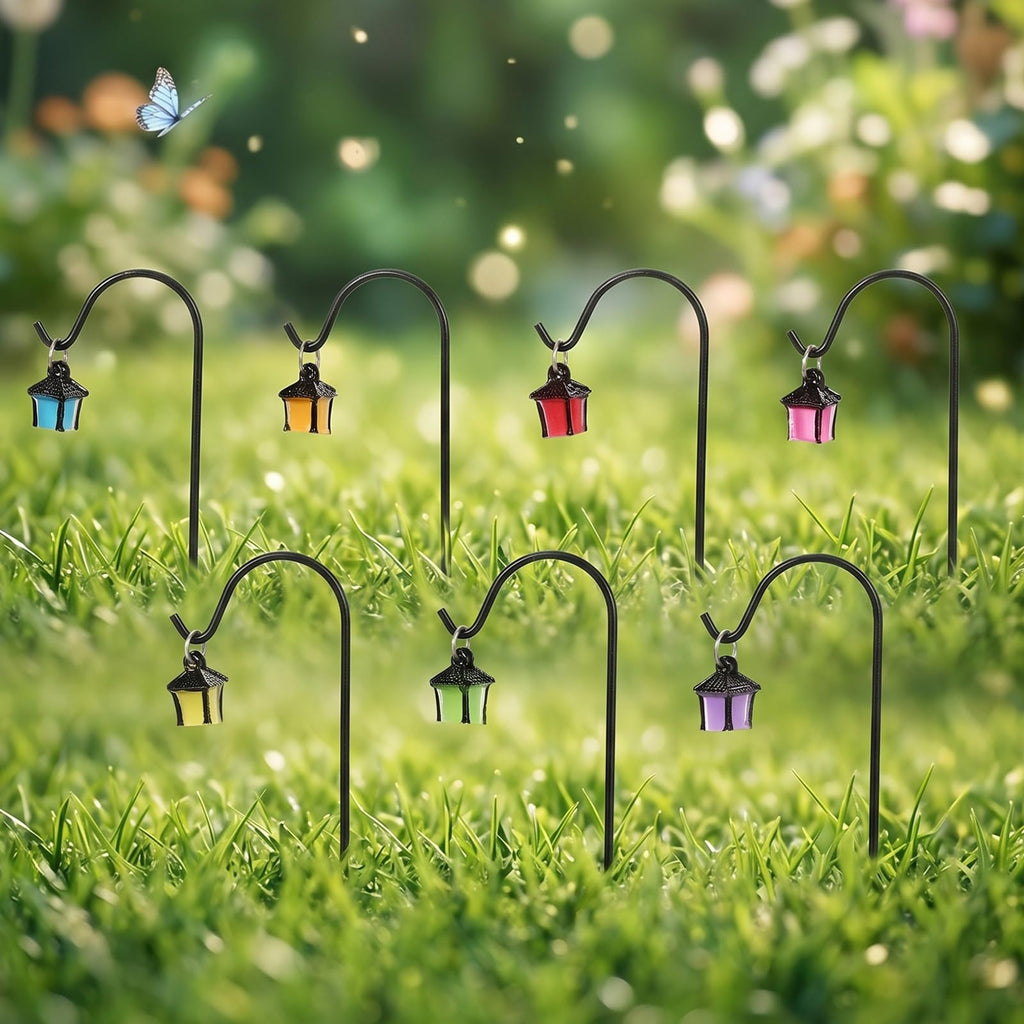 7Pcs Luminous Mini Lantern Garden Stakes, Fairy Micro Landscape Decor