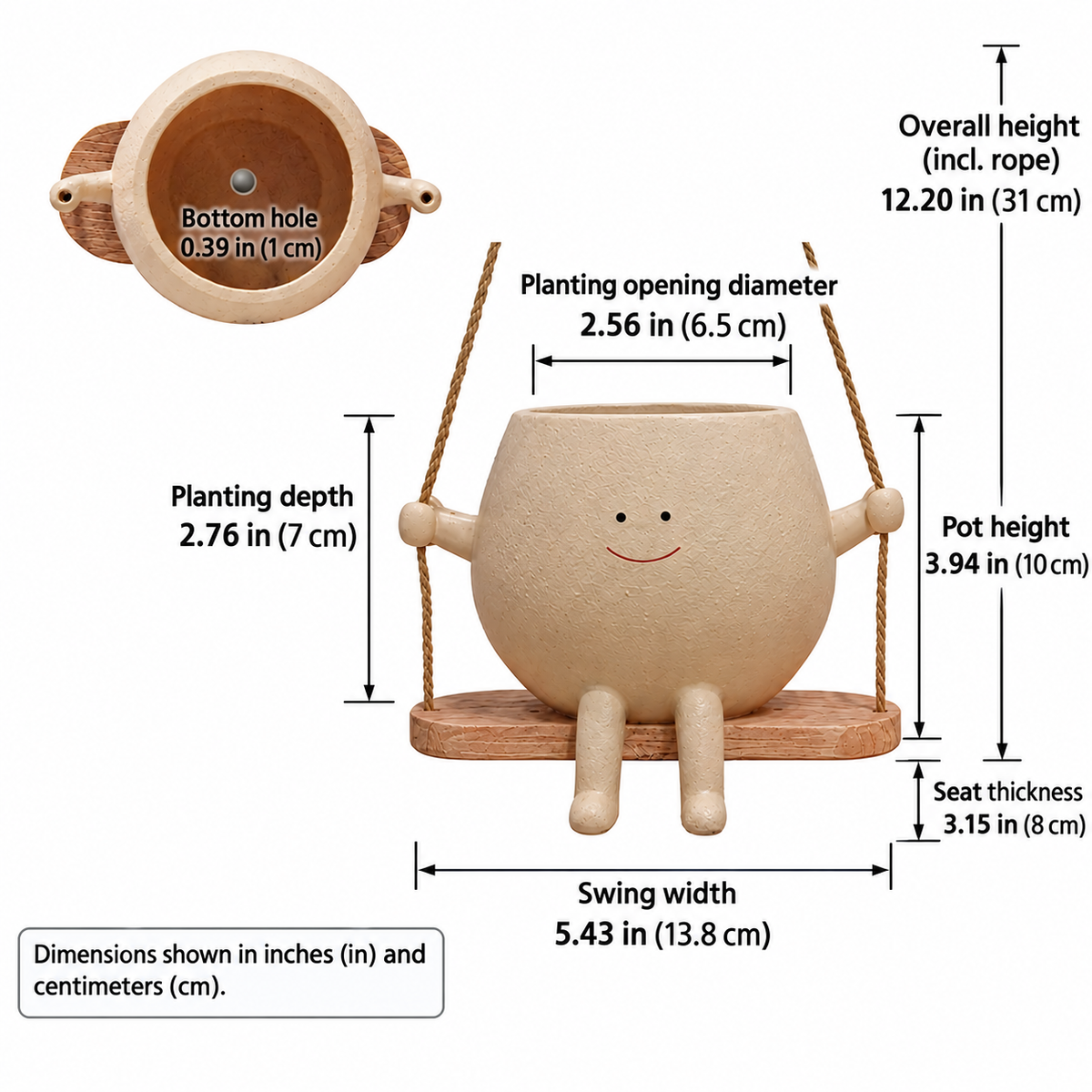 Swing Buddy Planter – Cute Hanging Plant Pot